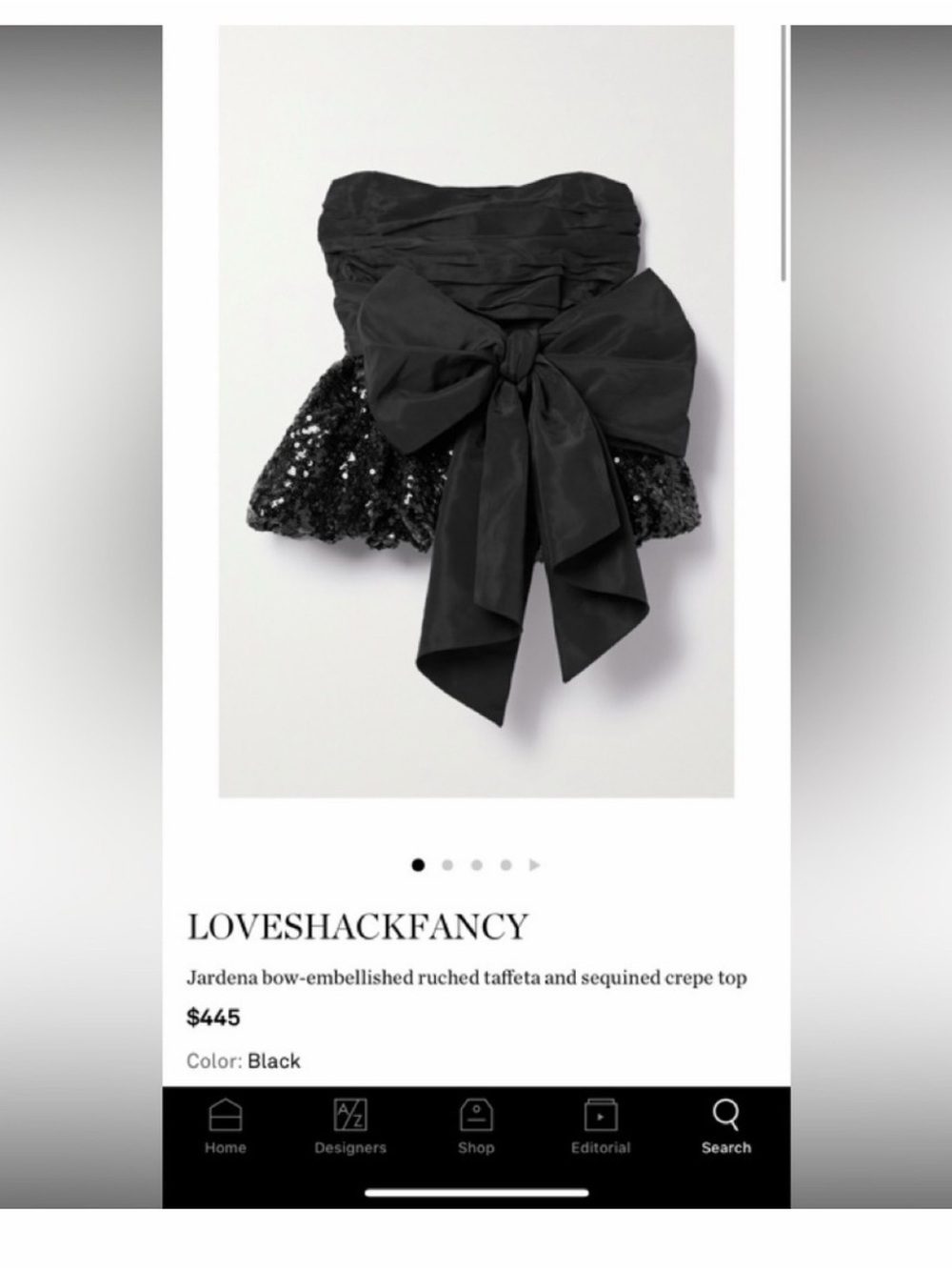 LoveShackFancy Jardena bow-embellished ruched taffeta and sequined crepe top